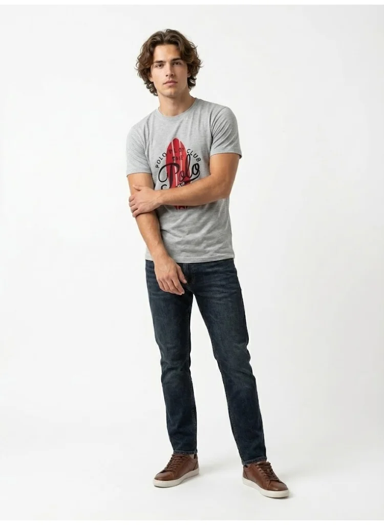 لعب البولو Boys Graphic T-shirt -GREY